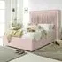Alexandra Single Bed Frame with Pleated Headboard - Pink, Velvet