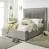 Alexandra Small Double Bed Frame with Pleated Headboard - Silver, Velvet
