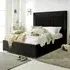 Alexandra Super King Size Bed Frame with Pleated Headboard - Black, Velvet