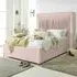 Alexandra Super King Size Bed Frame with Pleated Headboard - Pink, Velvet