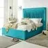 Alexandra Super King Size Bed Frame with Pleated Headboard - Teal, Velvet