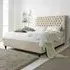 Alisyn Double Bed Frame with Sleigh Headboard - Cream, Fabric