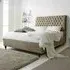 Alisyn King Size Bed Frame with Sleigh Headboard - Cream, Fabric