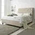 Alisyn King Size Bed Frame with Sleigh Headboard - Cream, Fabric
