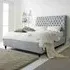 Alisyn Single Bed Frame with Sleigh Headboard - Silver, Fabric