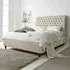 Alisyn Super King Bed Frame with Sleigh Headboard - Cream, Fabric