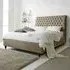 Alisyn Super King Bed Frame with Sleigh Headboard - Cream, Fabric