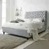 Alisyn Super King Bed Frame with Sleigh Headboard - Silver, Fabric