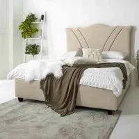 Amaya Double Bed Frame - Pearl, Fabric