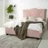 Amaya Double Bed Frame - Pink, Fabric