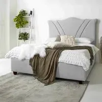 Amaya Double Bed Frame - Silver, Fabric