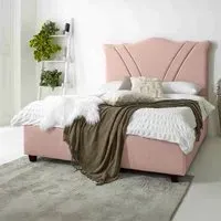 Amaya King Size Bed Frame - Pink, Fabric