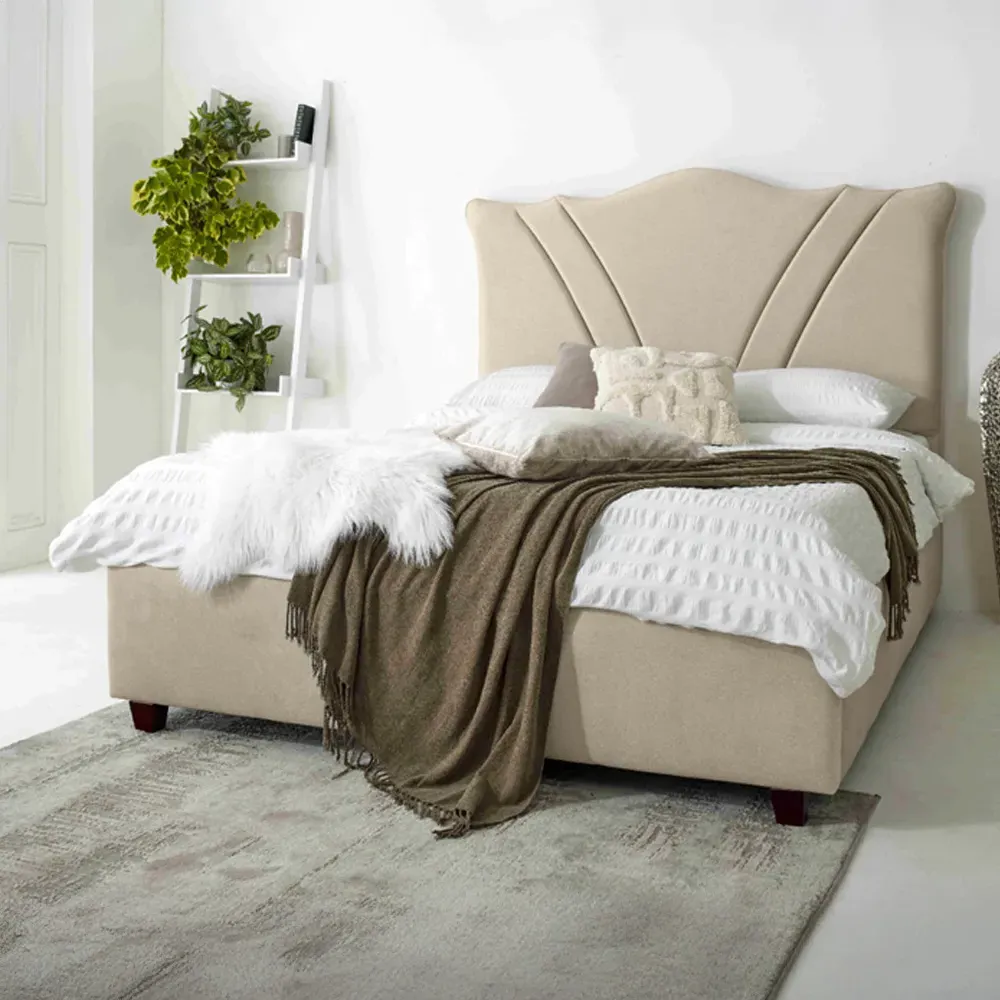 Amaya Single Bed Frame - Pearl, Fabric