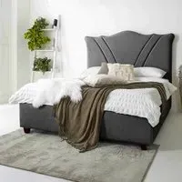 Amaya Small Double Bed Frame - Grey, Fabric