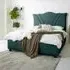 Amaya Super King Size Bed Frame - Green, Fabric