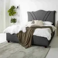 Amaya Super King Size Bed Frame - Steel, Fabric