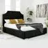 Ascend Double Bed Frame with Lined Headboard - Black, Velvet