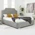 Ascend Double Bed Frame with Lined Headboard - Silver, Velvet