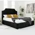 Ascend King Size Bed Frame with Lined Headboard - Black, Velvet