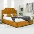 Ascend King Size Bed Frame with Lined Headboard - Mustard, Velvet