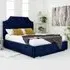 Ascend Single Bed Frame with Lined Headboard - Blue, Velvet