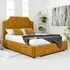 Ascend Single Bed Frame with Lined Headboard - Orange, Velvet