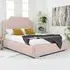 Ascend Single Bed Frame with Lined Headboard - Pink, Velvet