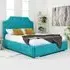 Ascend Single Bed Frame with Lined Headboard - Teal, Velvet