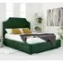 Ascend Small Double Bed Frame with Lined Headboard - Green, Velvet