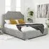 Ascend Small Double Bed Frame with Lined Headboard - Silver, Velvet
