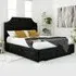 Ascend Super King Bed Frame with Lined Headboard - Black, Velvet