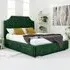Ascend Super King Size Bed Frame with Lined Headboard - Green, Velvet