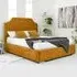 Ascend Super King Size Bed Frame with Lined Headboard - Mustard, Velvet