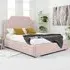 Ascend Super King Size Bed Frame with Lined Headboard - Pink, Velvet