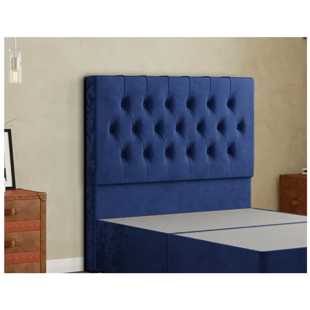 Belgrave Double Floor Standing Headboard - Blue, Plush