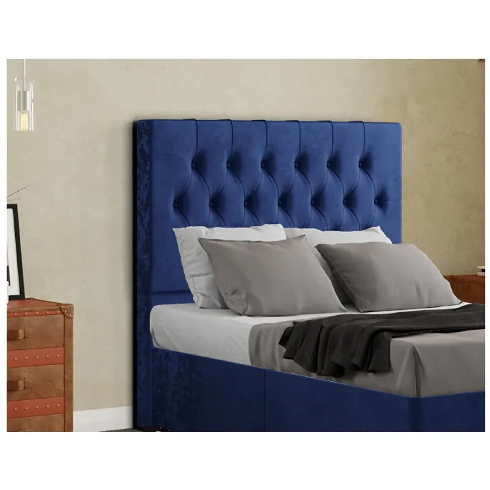 Belgrave Double Floor Standing Headboard - Blue, Plush