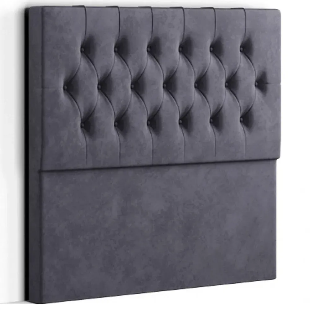 Belgrave Double Floor Standing Headboard - Grey, Plush