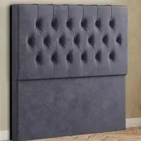 Belgrave Double Floor Standing Headboard - Grey, Plush