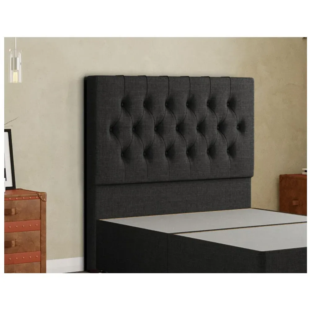 Belgrave Single Floor Standing Headboard - Black, Linen