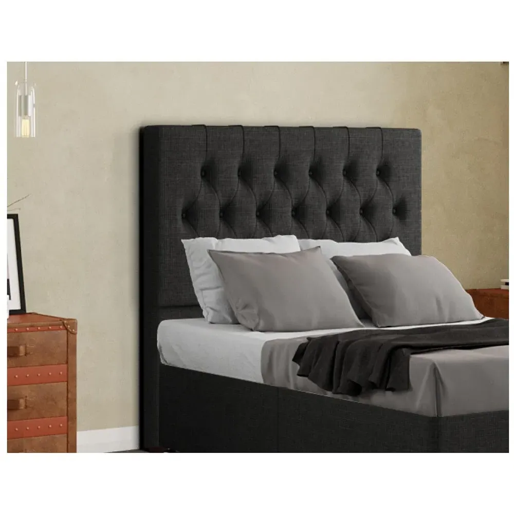 Belgrave Single Floor Standing Headboard - Black, Linen