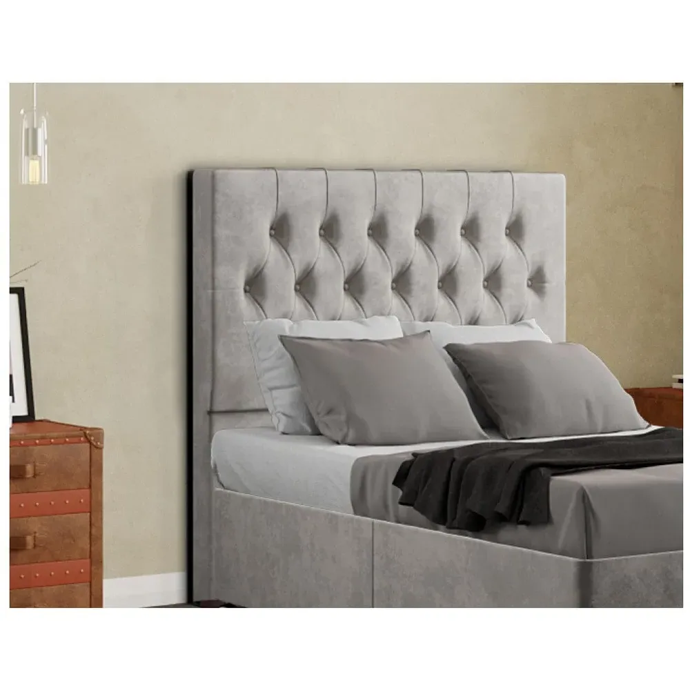 Belgrave Single Floor Standing Headboard - Silver, Plush