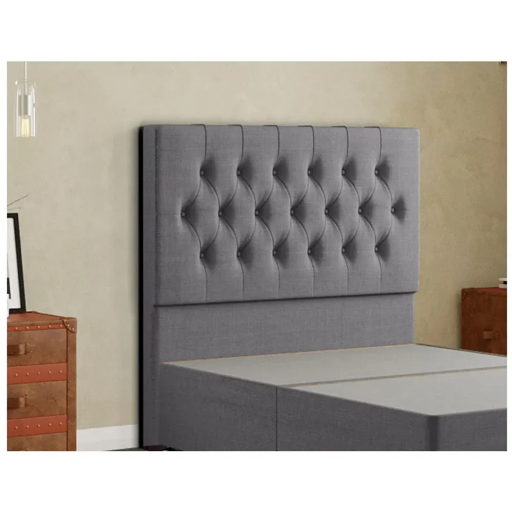 Belgrave Super King Size Floor Standing Headboard - Grey, Linen
