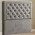 Castle Double Floor Standing Headboard - Silver, Plush