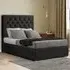 Castle Double Ottoman Bed with Storage - Black, Linen