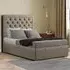 Castle Double Ottoman Bed with Storage - Cream, Malham Weave