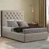 Castle Double Ottoman Bed with Storage - Cream, Malham Weave