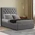 Castle Double Ottoman Bed with Storage - Grey, Linen