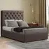 Castle Double Ottoman Bed with Storage - Grey, Malham Weave