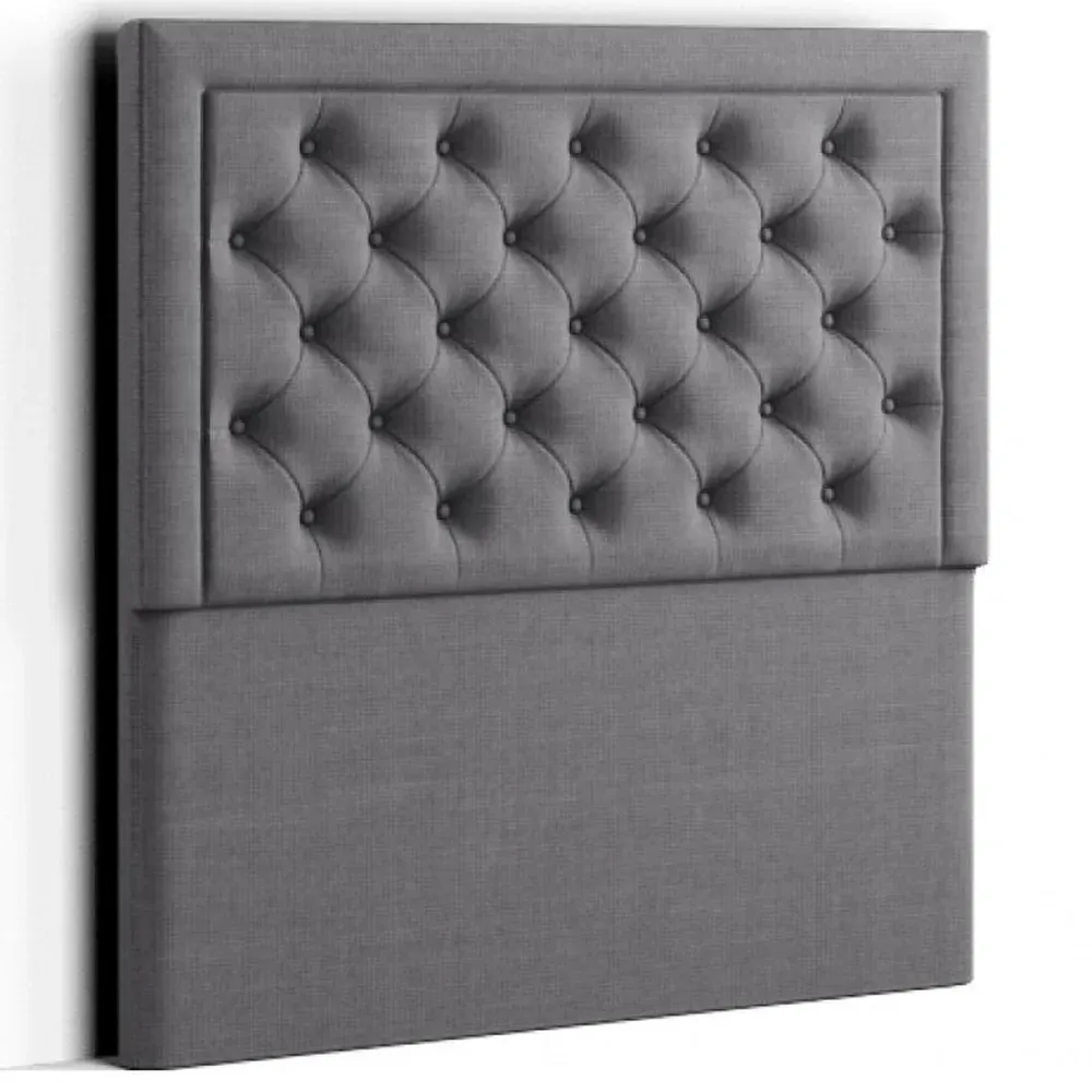 Castle King Floor Standing Headboard - Grey, Linen
