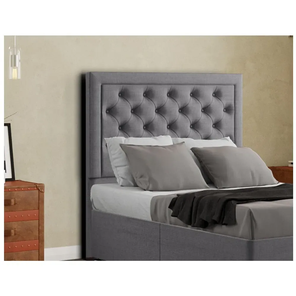 Castle King Floor Standing Headboard - Grey, Linen